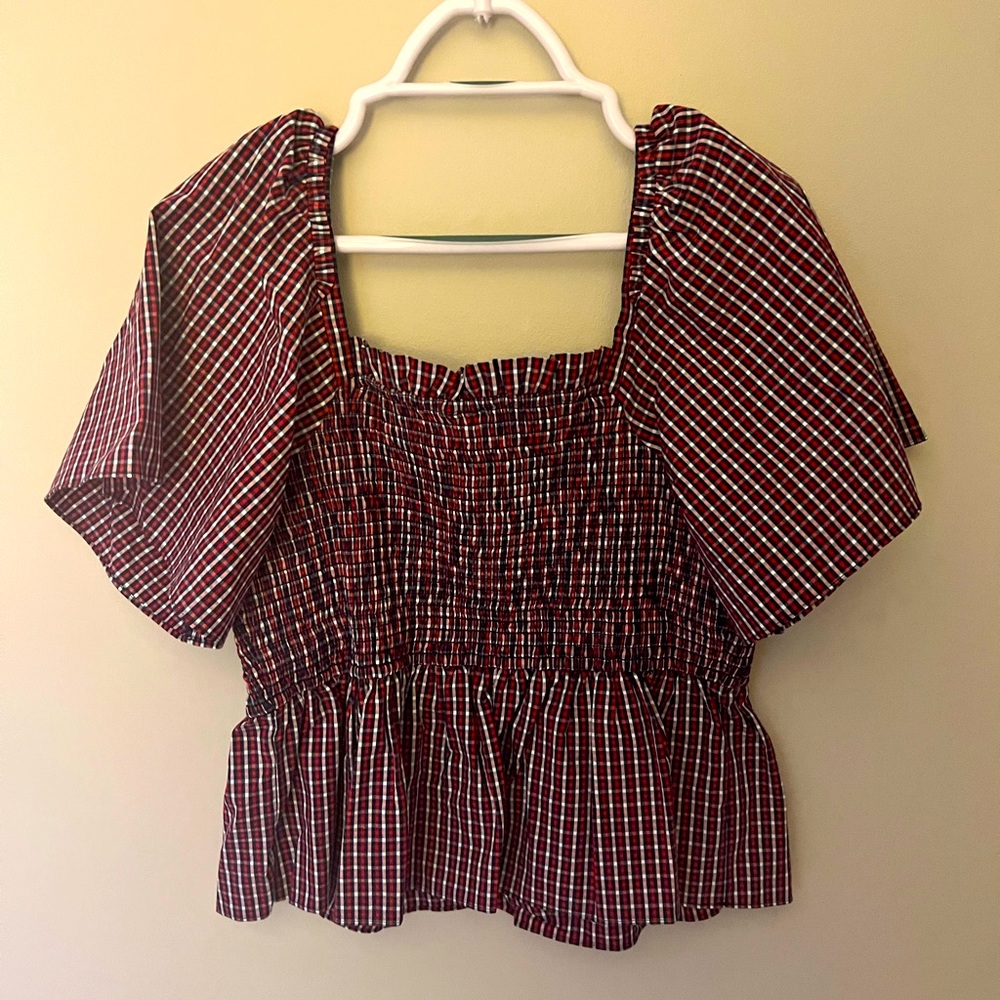 Draper James Peplum Smocked Top